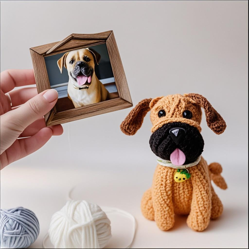 PhotoToCrochetDoll- Personalized pet Crochet Dolls with Photo Card