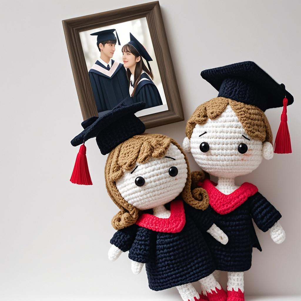 PhotoToCrochetDoll- Personalized Couple Crochet Dolls with Photo Card