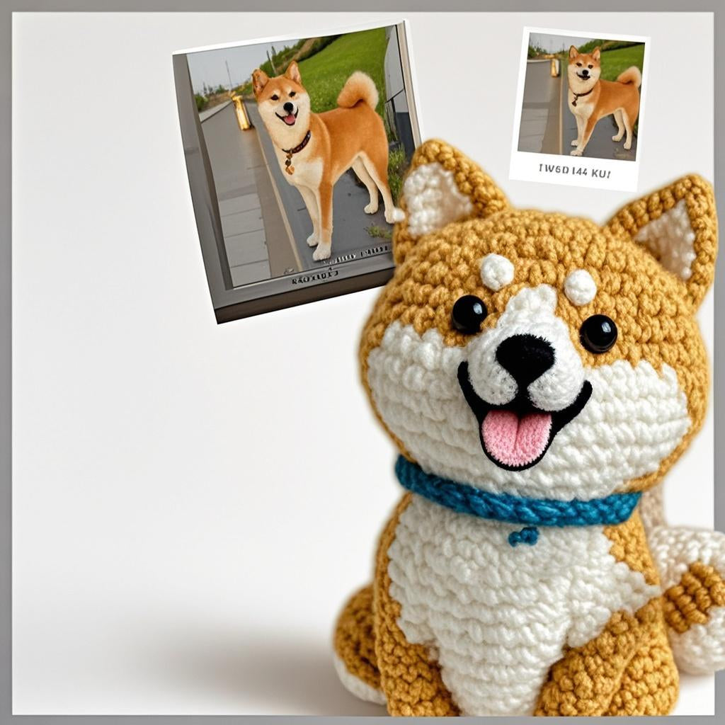 PhotoToCrochetDoll- Personalized pet Crochet Dolls with Photo Card