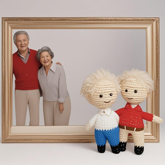 PhotoToCrochetDoll- Personalized Couple Crochet Dolls with Photo Card